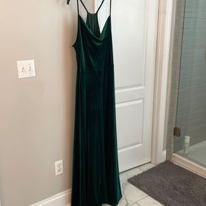 Green velvet dress